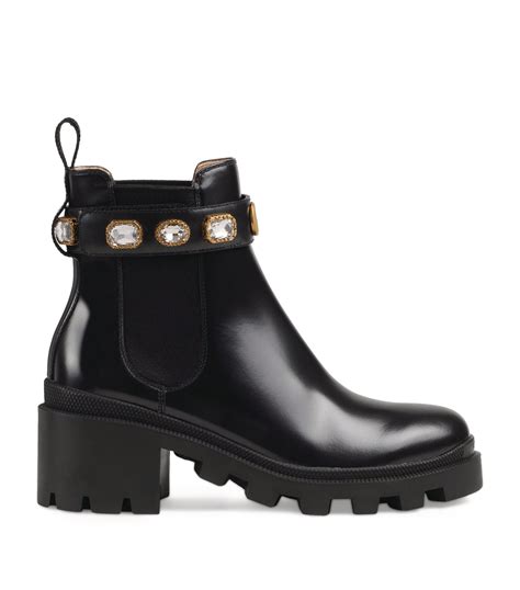 gucci knit ankle boots|gucci boots embellished.